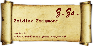 Zeidler Zsigmond névjegykártya
